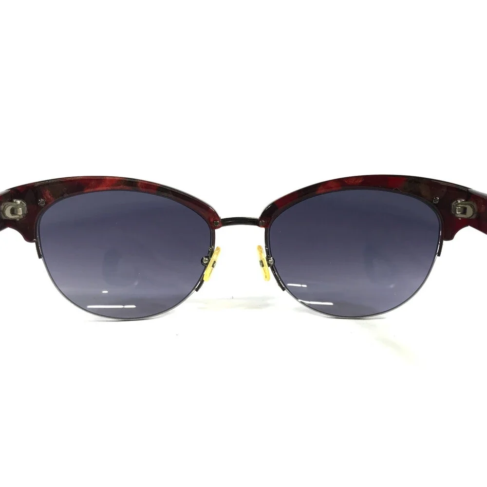 Badgley Mischka Sunglasses Bernadetta BUR Burgundy Cat Eye Frames w/ Gray Lenses